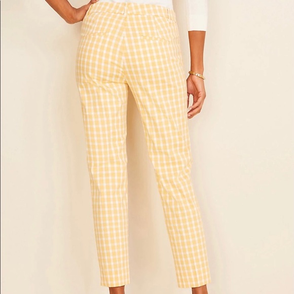 Ann Taylor Yellow Gingham Pants - Picture 2 of 3